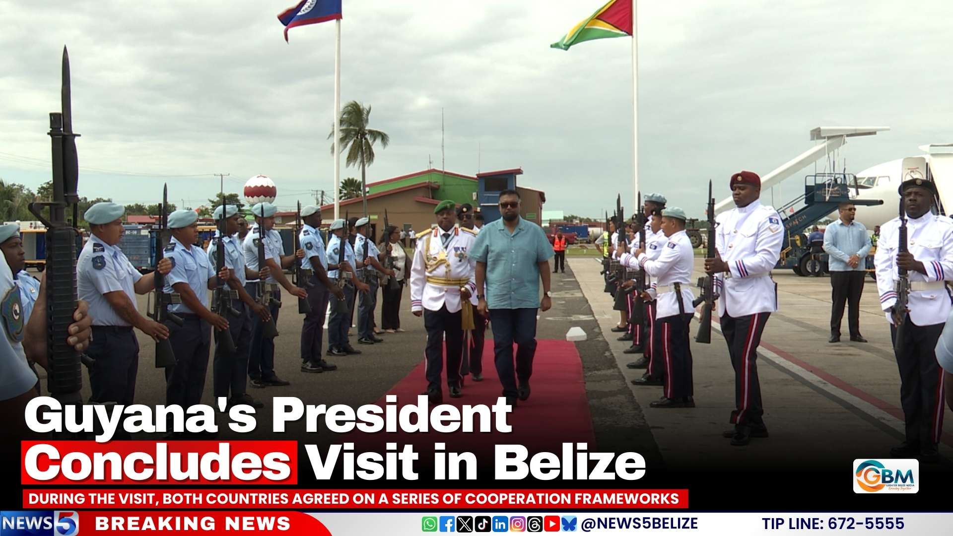 Guyana’s President Concludes Visit in Belize