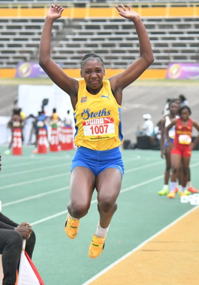 #Champs2026: STETHS’ Richards takes gold in girls Class 4 long jump