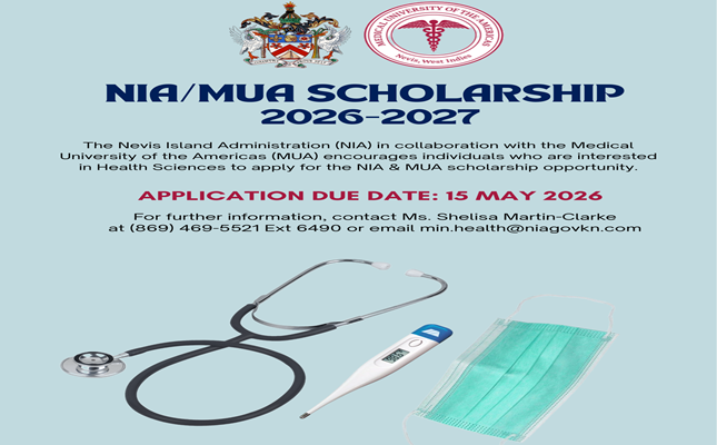Nevis Island Administration NIA/MUA Scholarship 2026-2027