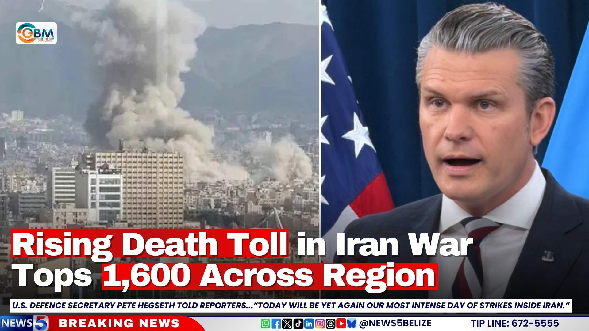 Rising Death Toll in Iran War Tops 1,600 Across Region