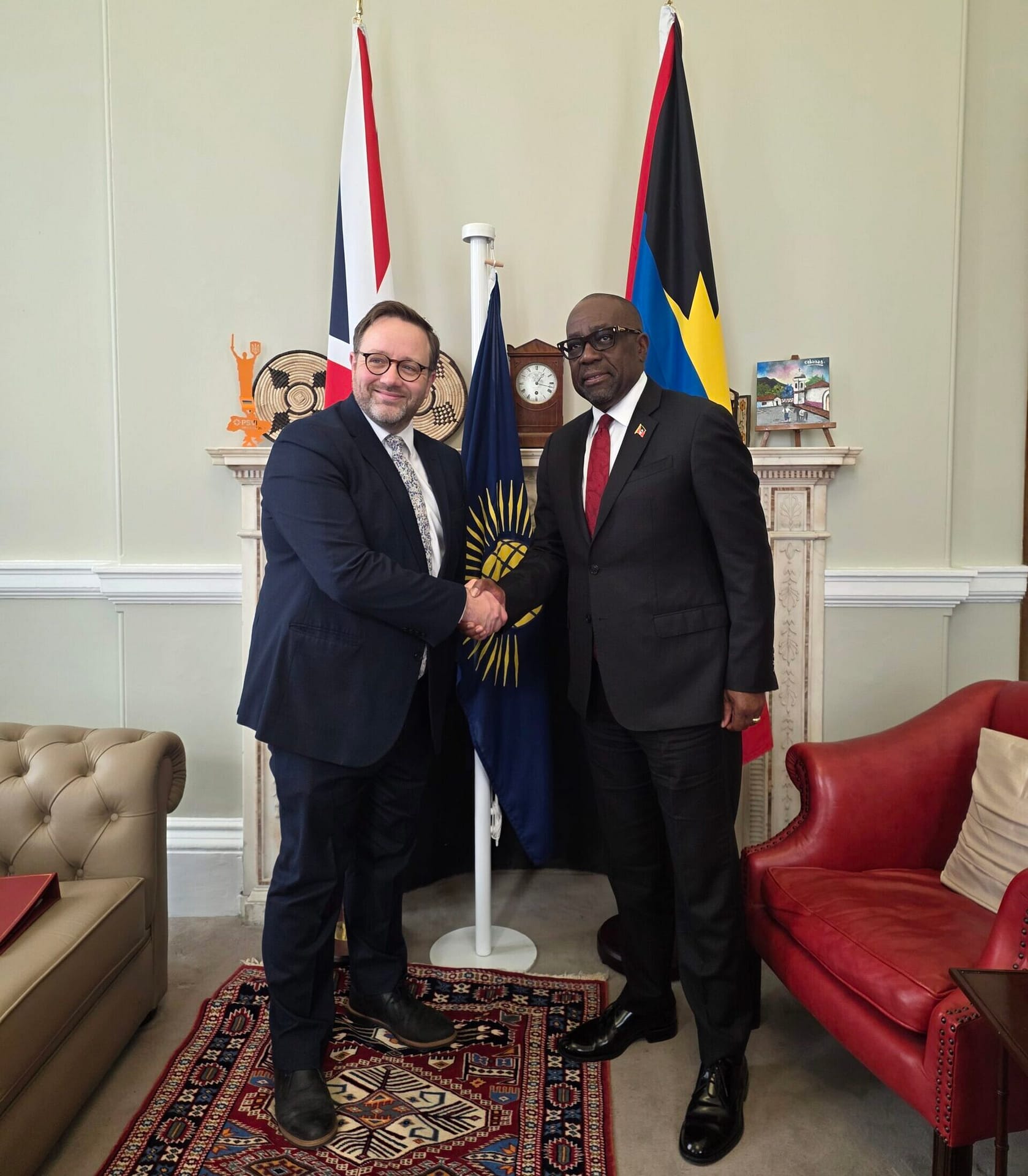 Foreign Minister Greene Meets UK Minister Chris Elmore to Strengthen Bilateral Cooperation Ahead of CHOGM 2026