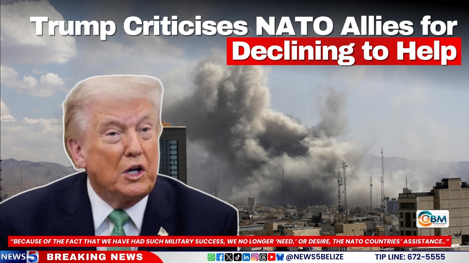 Trump Criticises NATO Allies for Declining to Help