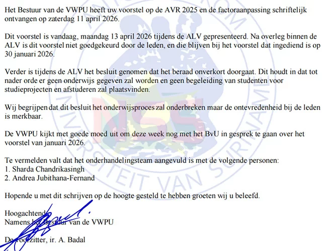 Wetenschappelijk personeel AdeKUS in actie ondanks eerder overleg met vicepresident