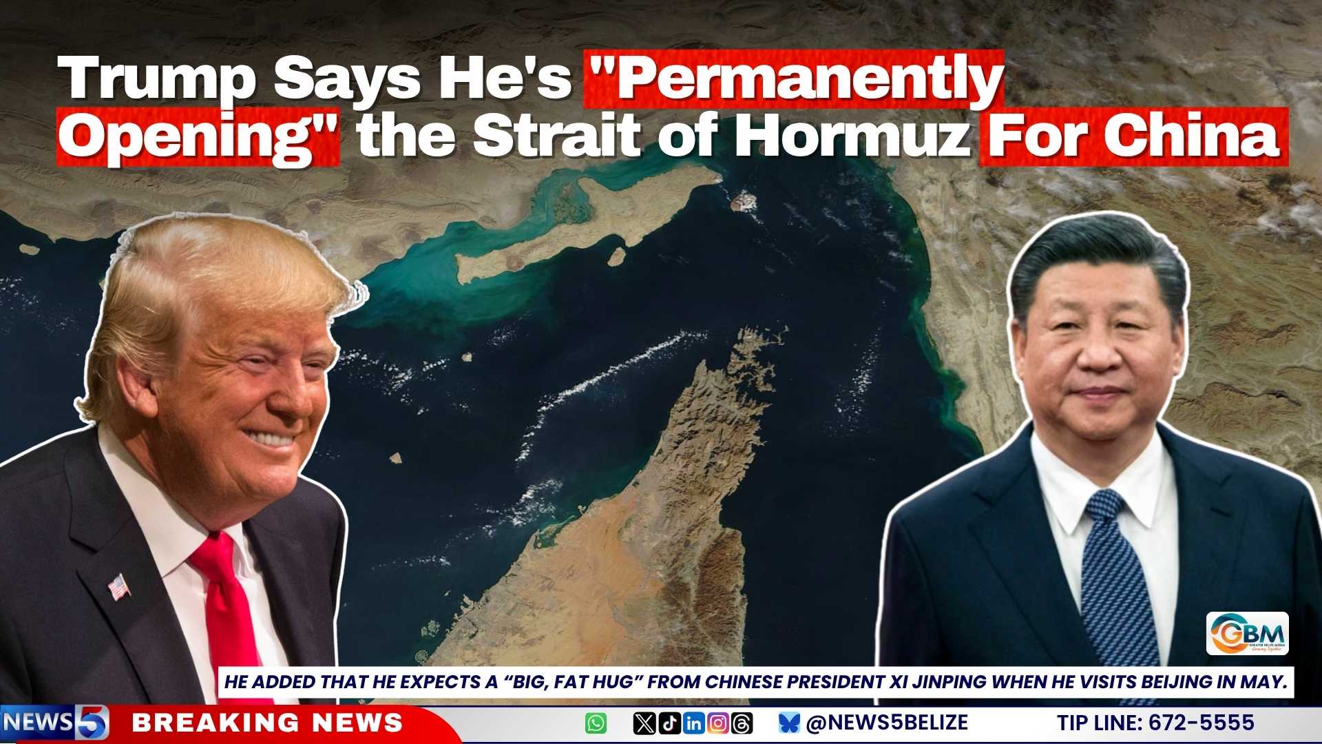 Trump Says He’s “Permanently Opening” the Strait of Hormuz for China