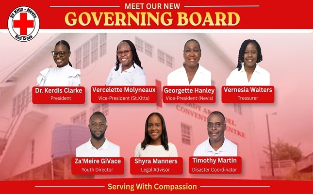 St. Kitts & Nevis Red Cross Society announces new Governing Board Leadership
