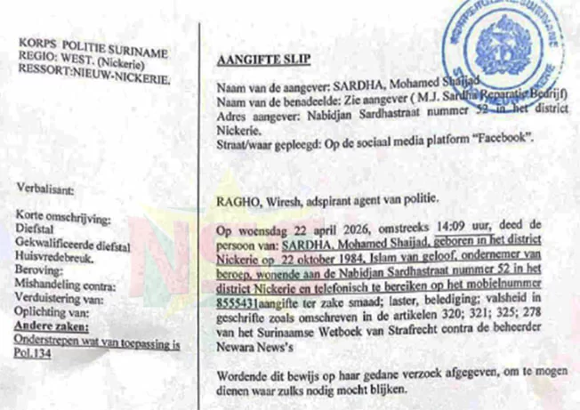 Reparatiebedrijf Sardha doet aangifte tegen ‘Newara’ om vermeende facturen Canawaima