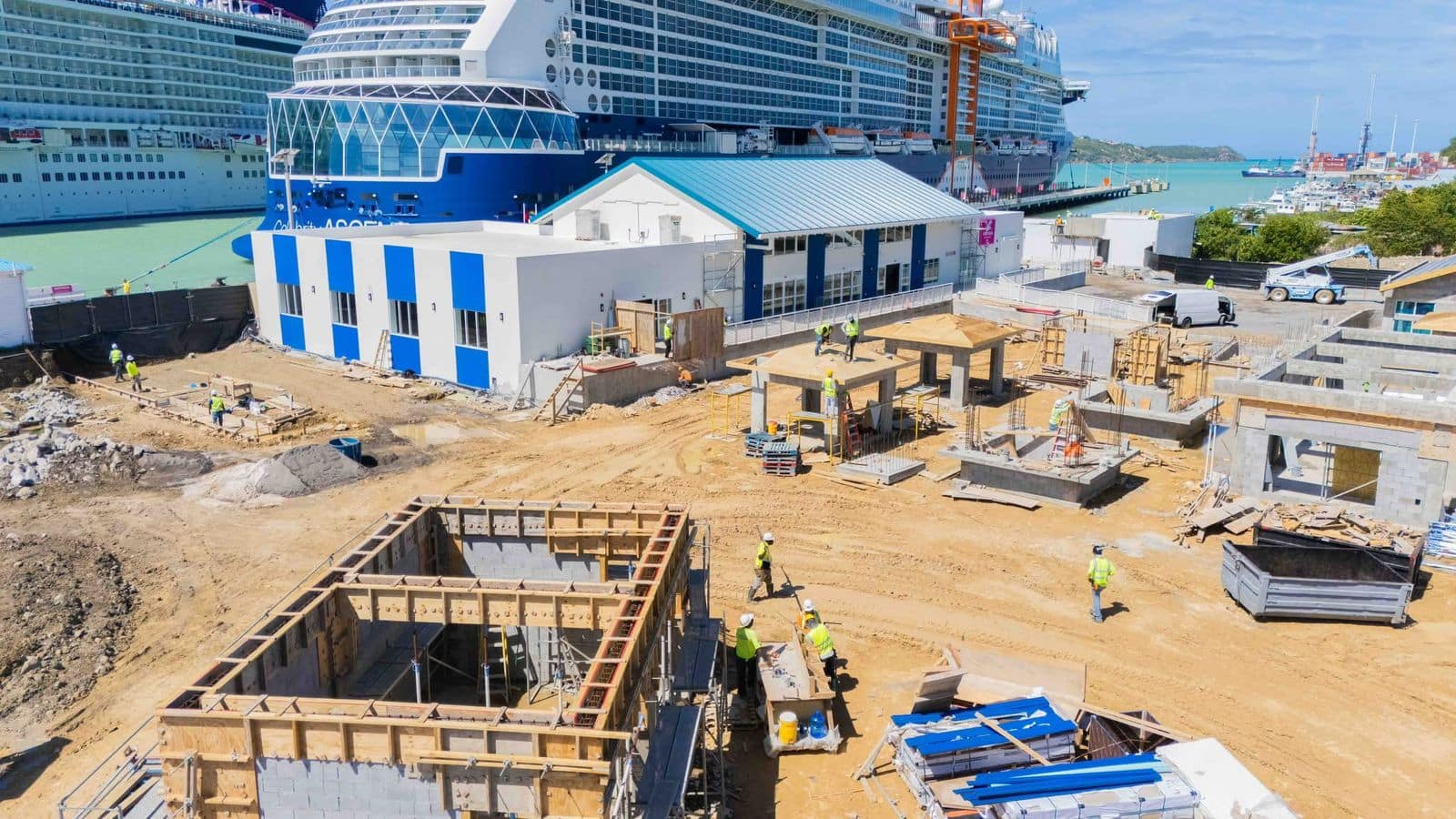 Antigua Cruise Port Development Advances with Day Club Pool and Commercial Build-Out