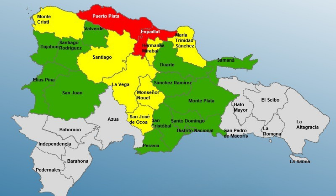 Puerto Plata and Espaillat remain on red alert amid heavy rain forecast