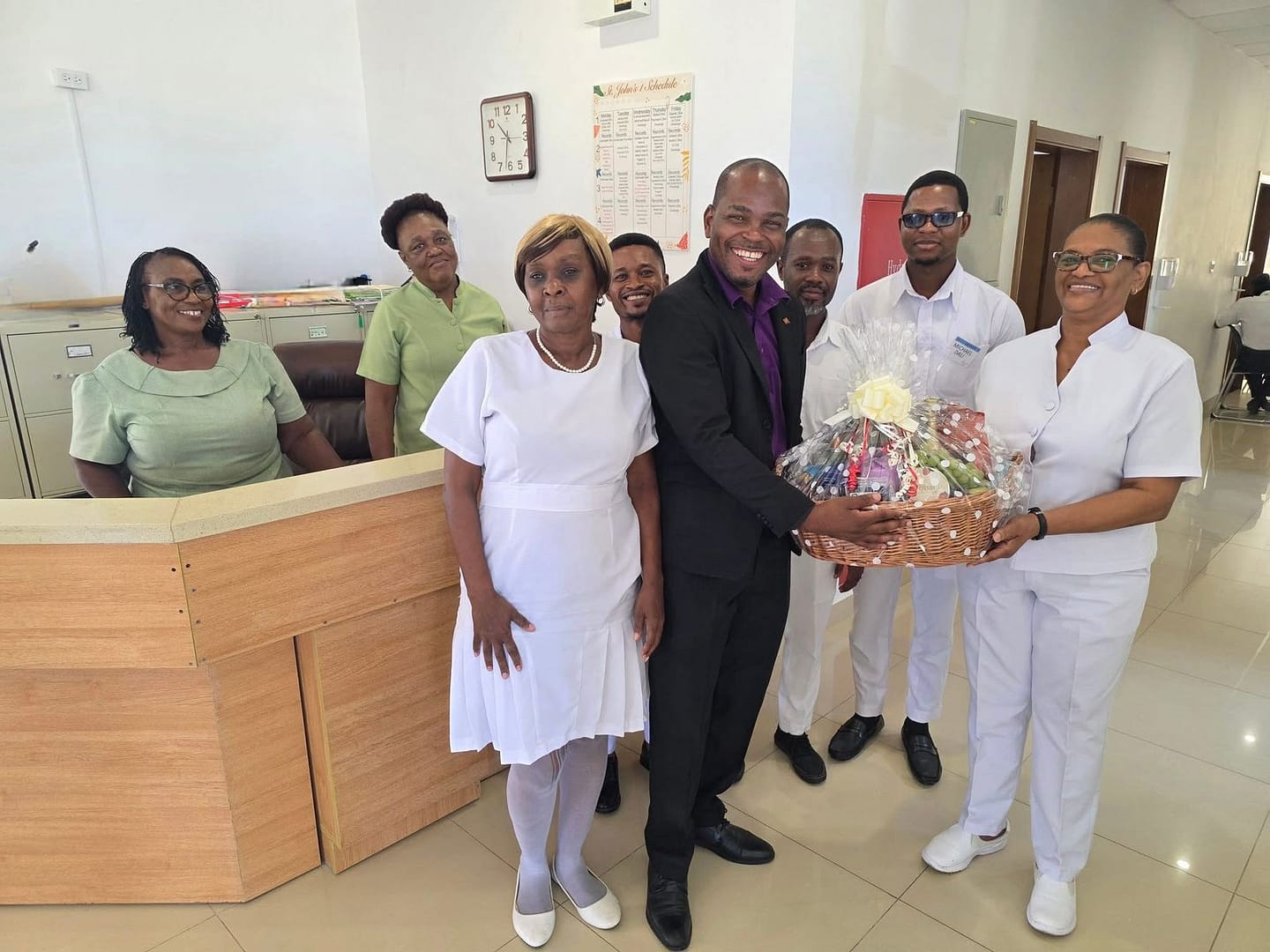 Health Minister Michael Joseph Personally Funds Gift Baskets for Nurses During Nurses Week Visits
