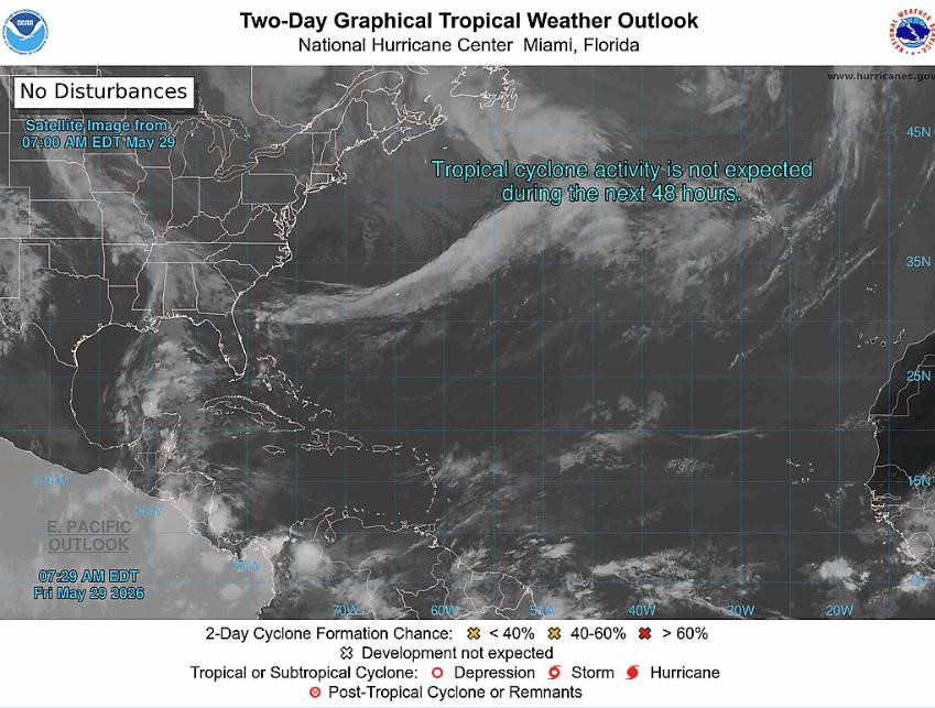 Tropical Weather Outlook: Friday, 29 May 2026 (8 am)