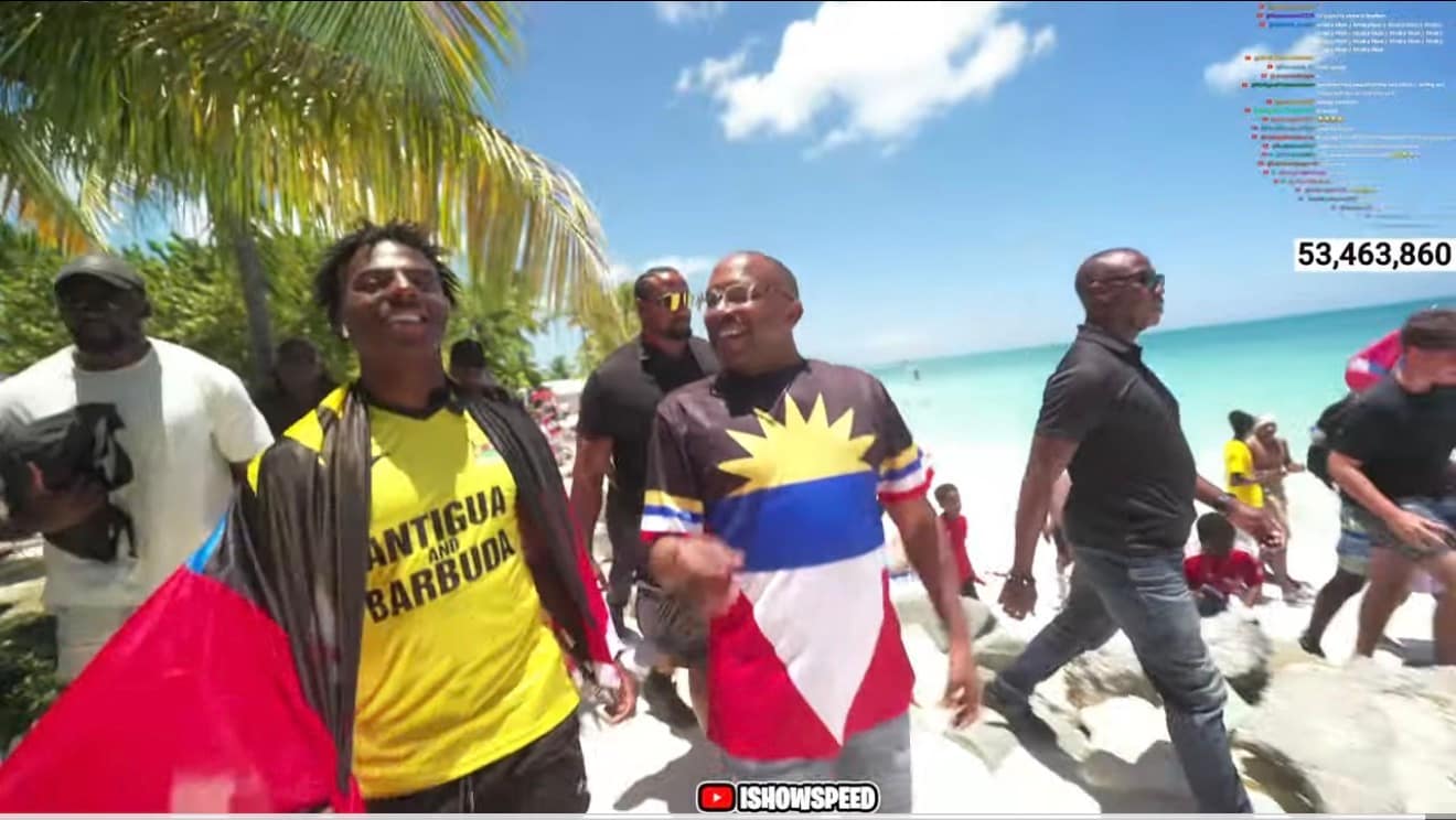 WATCH: American streamer Ishowspeed goes live in Antigua to millions of viewers