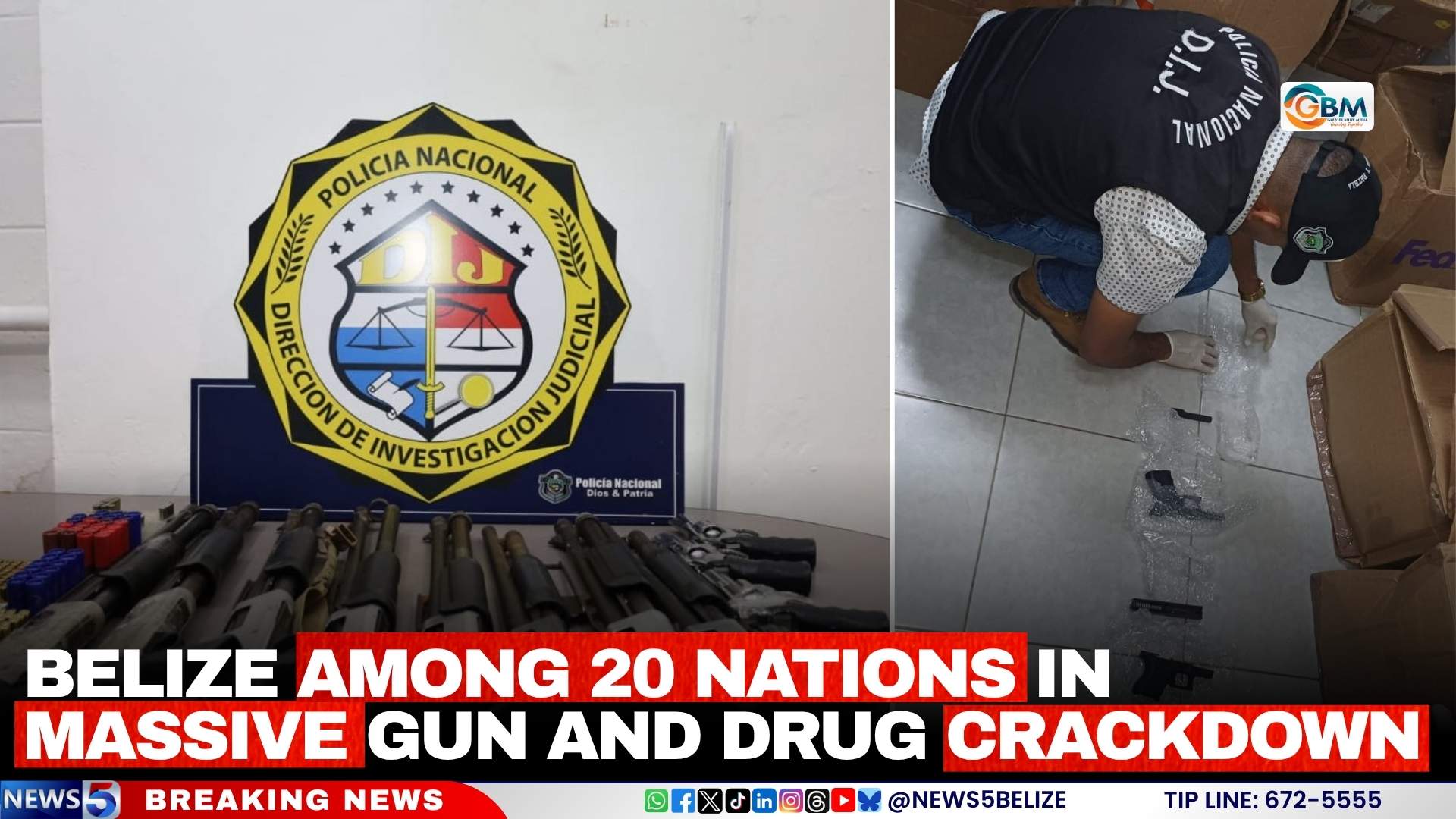 Belize Among 20 Nations in Massive Gun and Drug Crackdown
