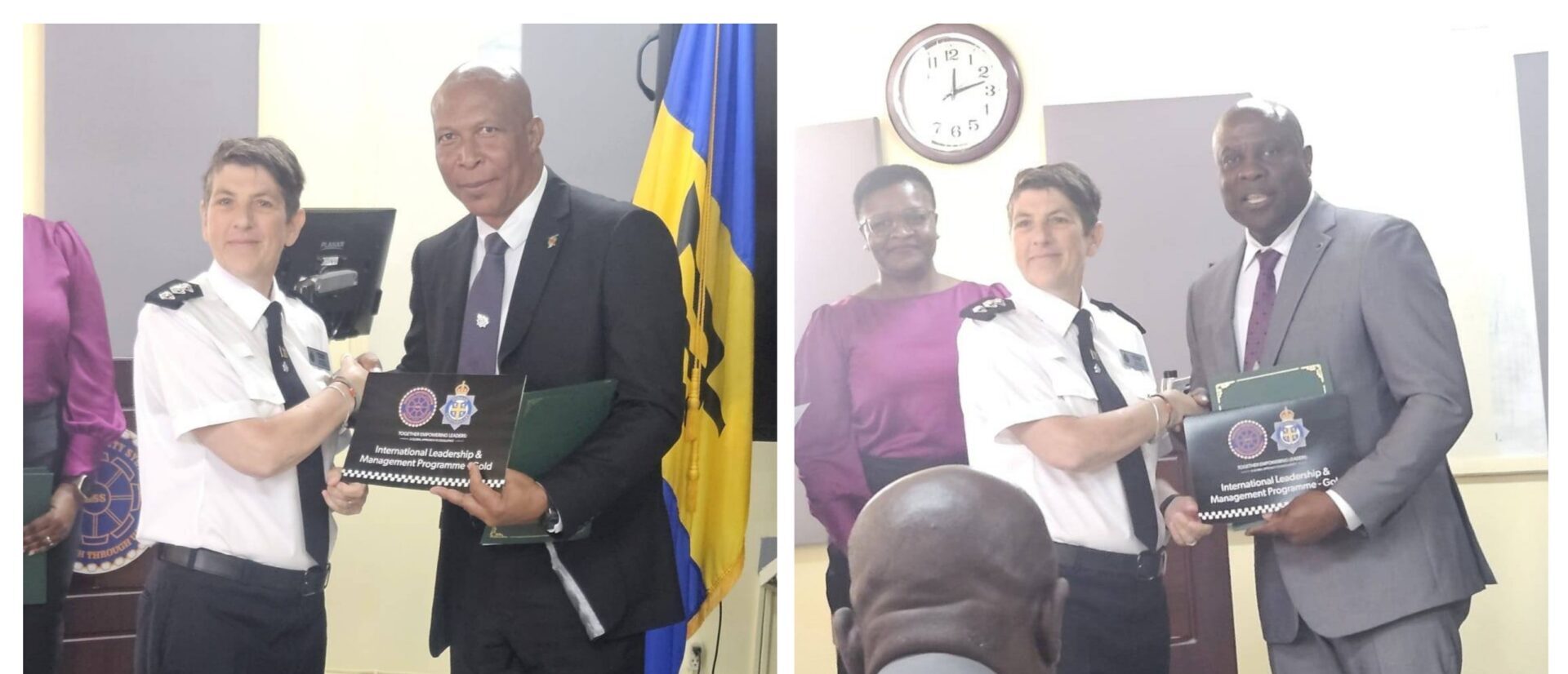 Two Dominican police officers successfully wrap leadership training in Barbados