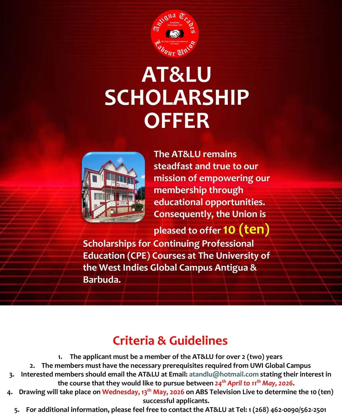 AT&LU Offers 10 Scholarships for UWI Global Campus Short Courses