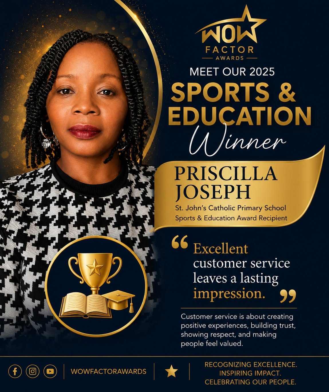 Priscilla Joseph Receives 2025 WOW Factor Award for Sports and Education