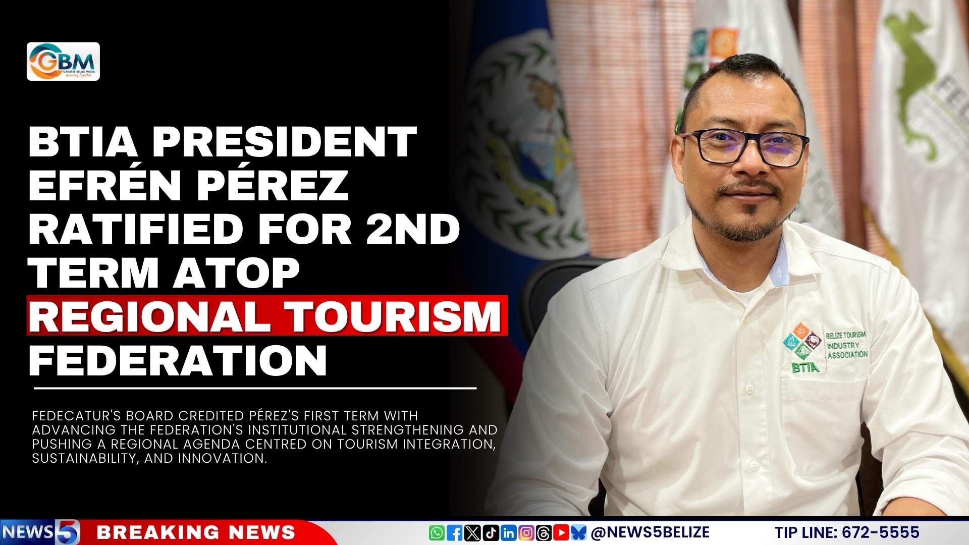 BTIA President Efrén Pérez Ratified for Second Term Atop Regional Tourism Federation