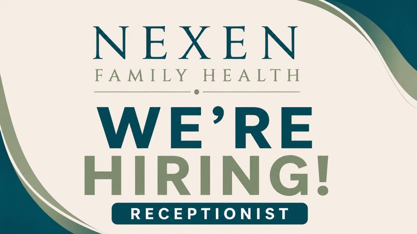 Nexen Family Health vacancy: Receptionist