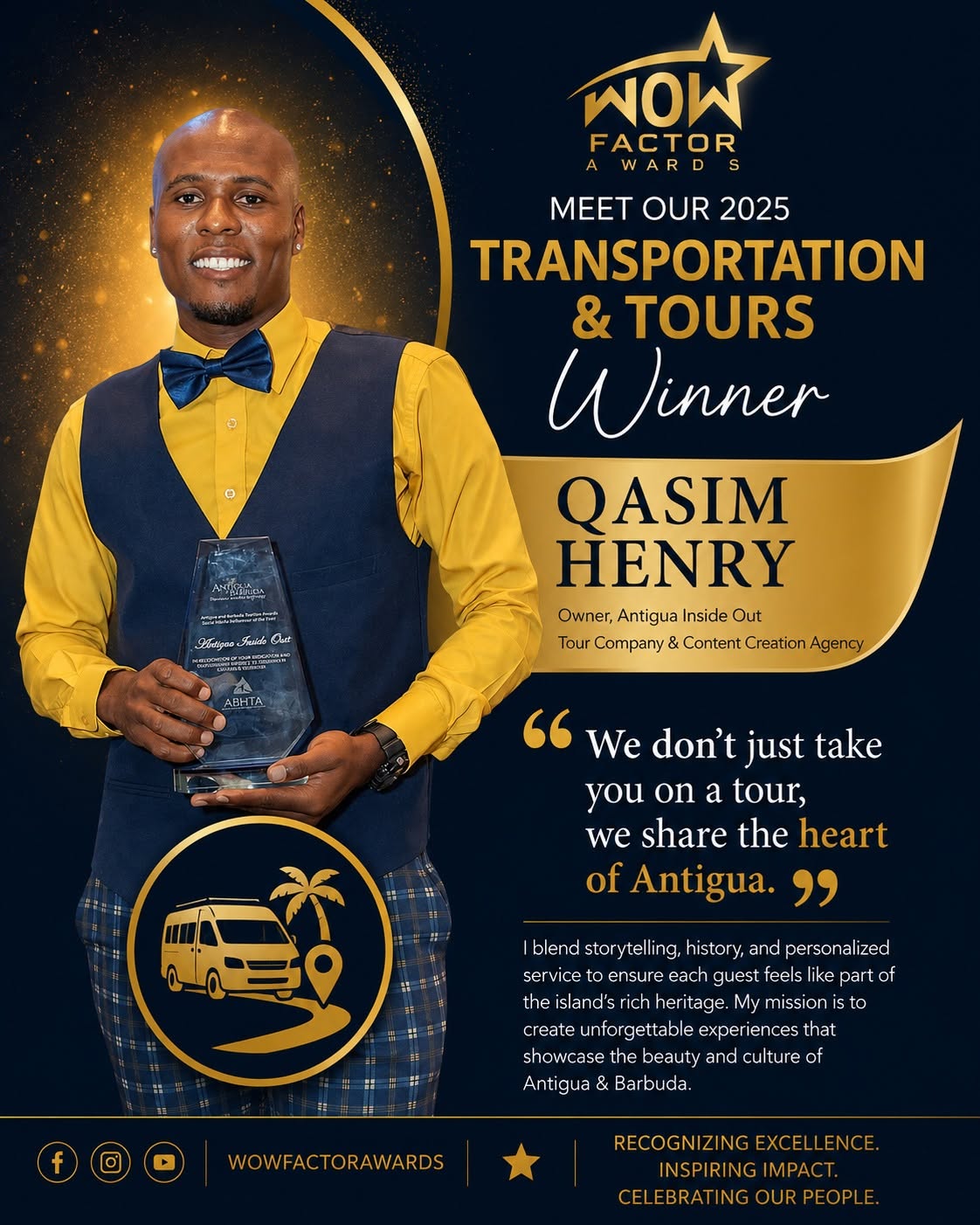 Qasim Henry Wins 2025 WOW Factor Award for Transportation and Tours