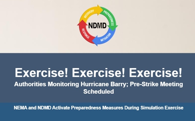 Exercise! Exercise! Exercise! SKN Authorities Monitoring Hurricane Barry; Pre-Strike Meeting Scheduled – June 22 @1:00 p.m