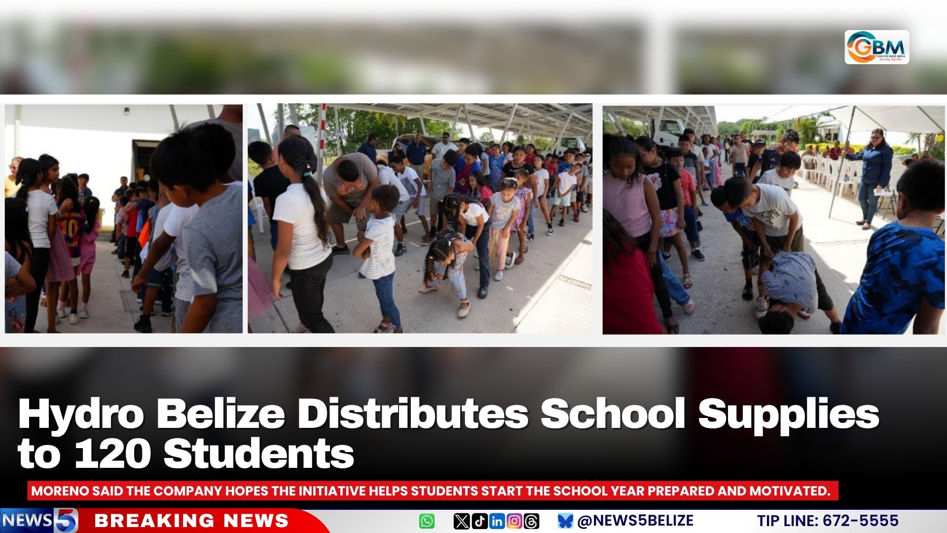 Hydro Belize Distributes School Supplies to 120 Students