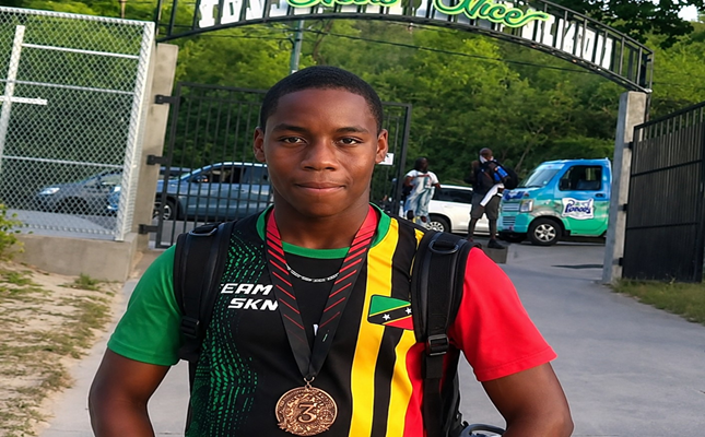 Nevis’ Teadrian Tross Returns from Goodwill Swimming Championships with Bronze Medal