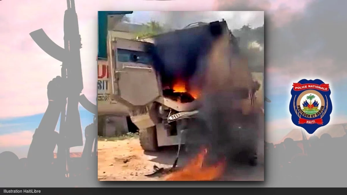 Kenscoff : At least 3 police officers injured and an armored vehicle set on fire