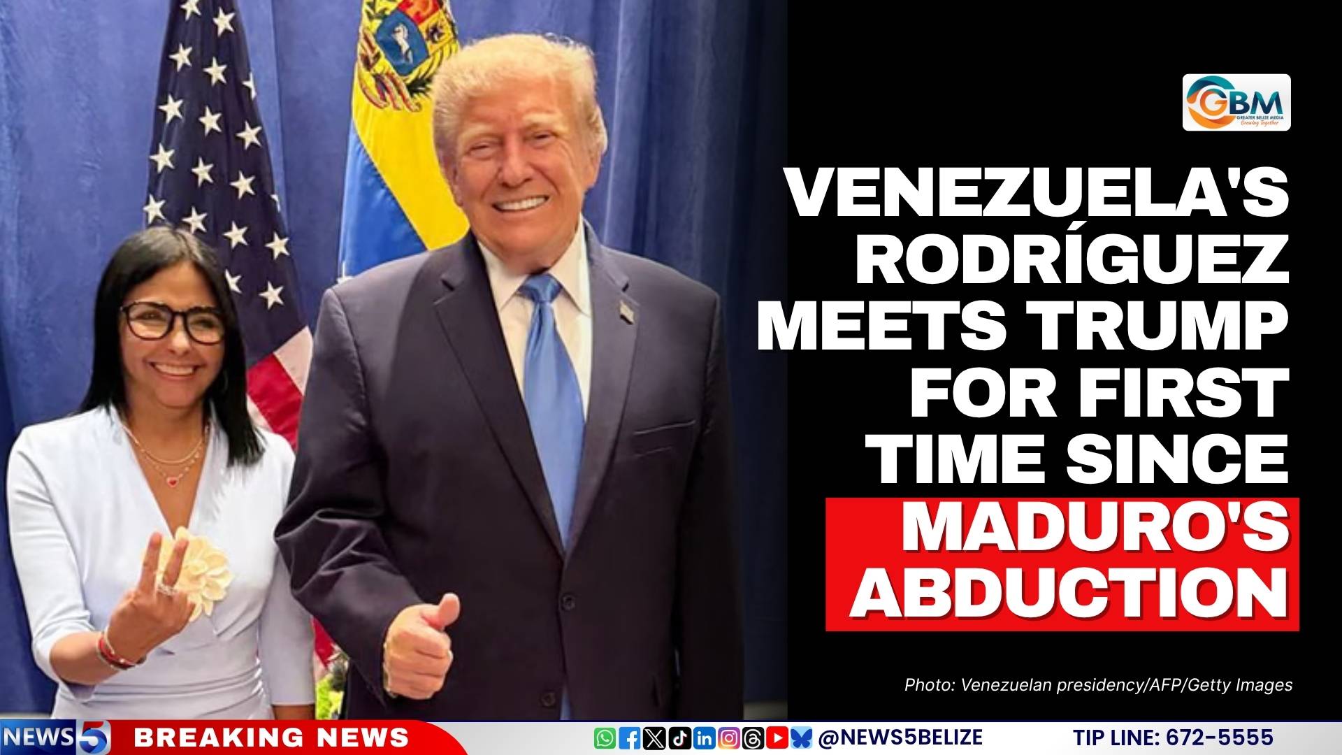 Venezuela’s Rodríguez Meets Trump for First Time Since Maduro’s Abduction