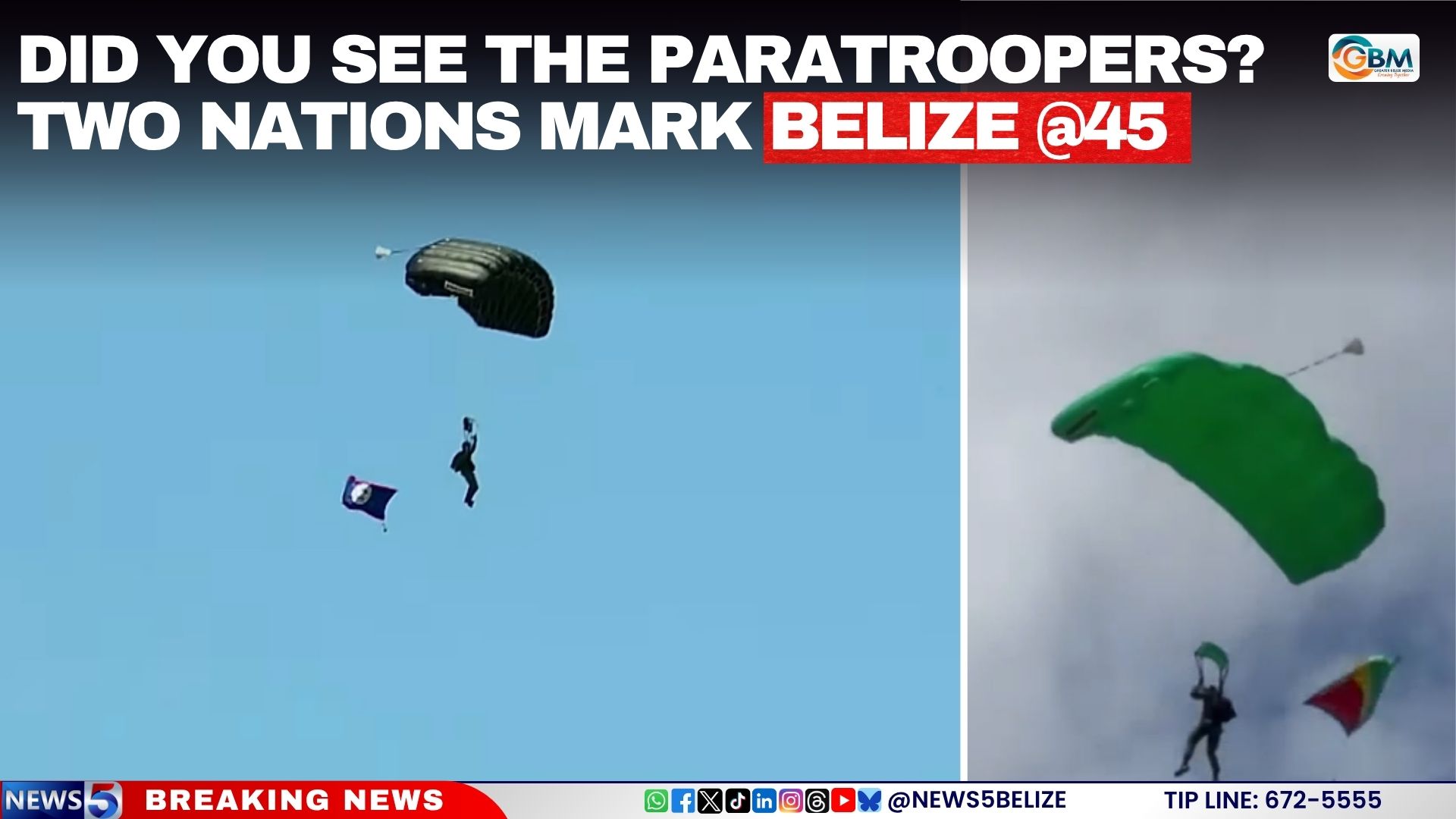 Did You See the Paratroopers? Two Nations Mark Belize @45