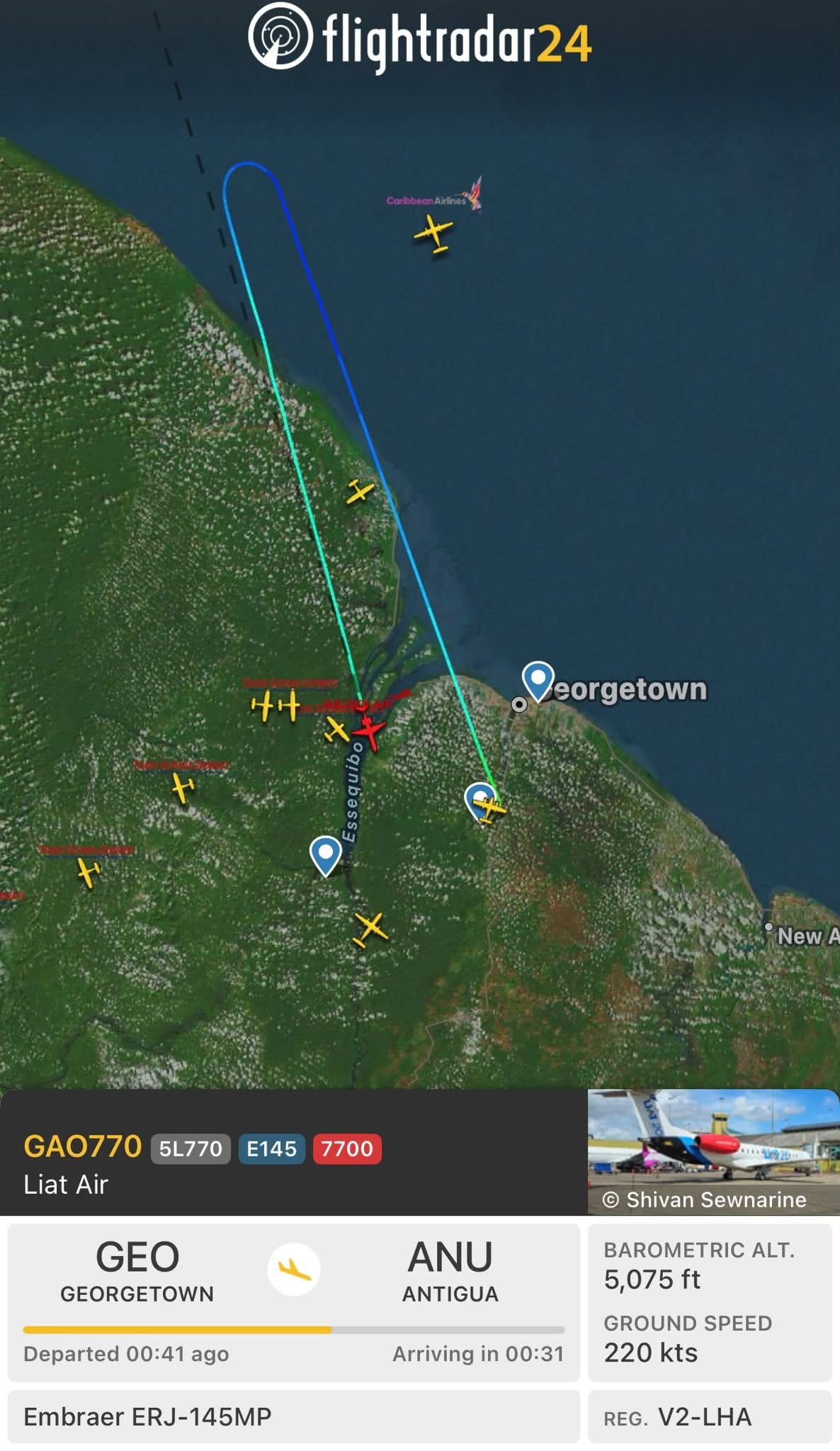 LIAT Air Flight to Antigua Declares Emergency After Leaving Guyana