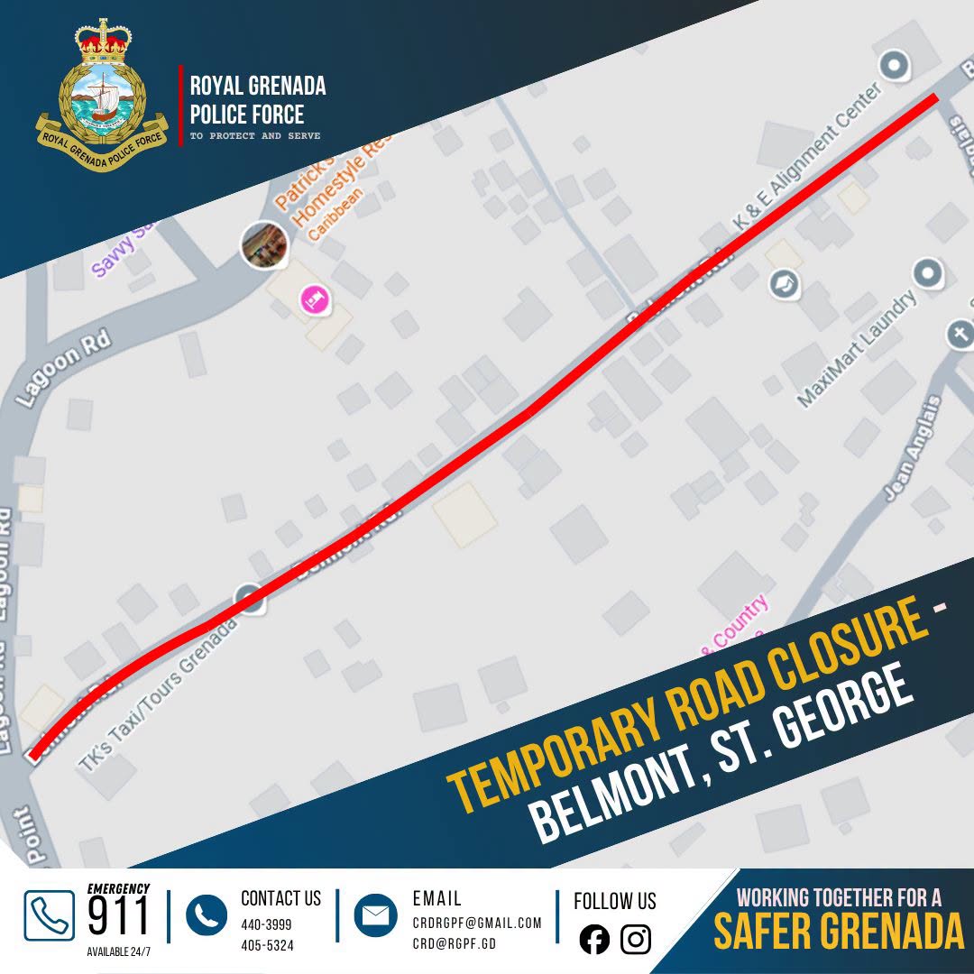 Temporary road closure: Belmont, St George