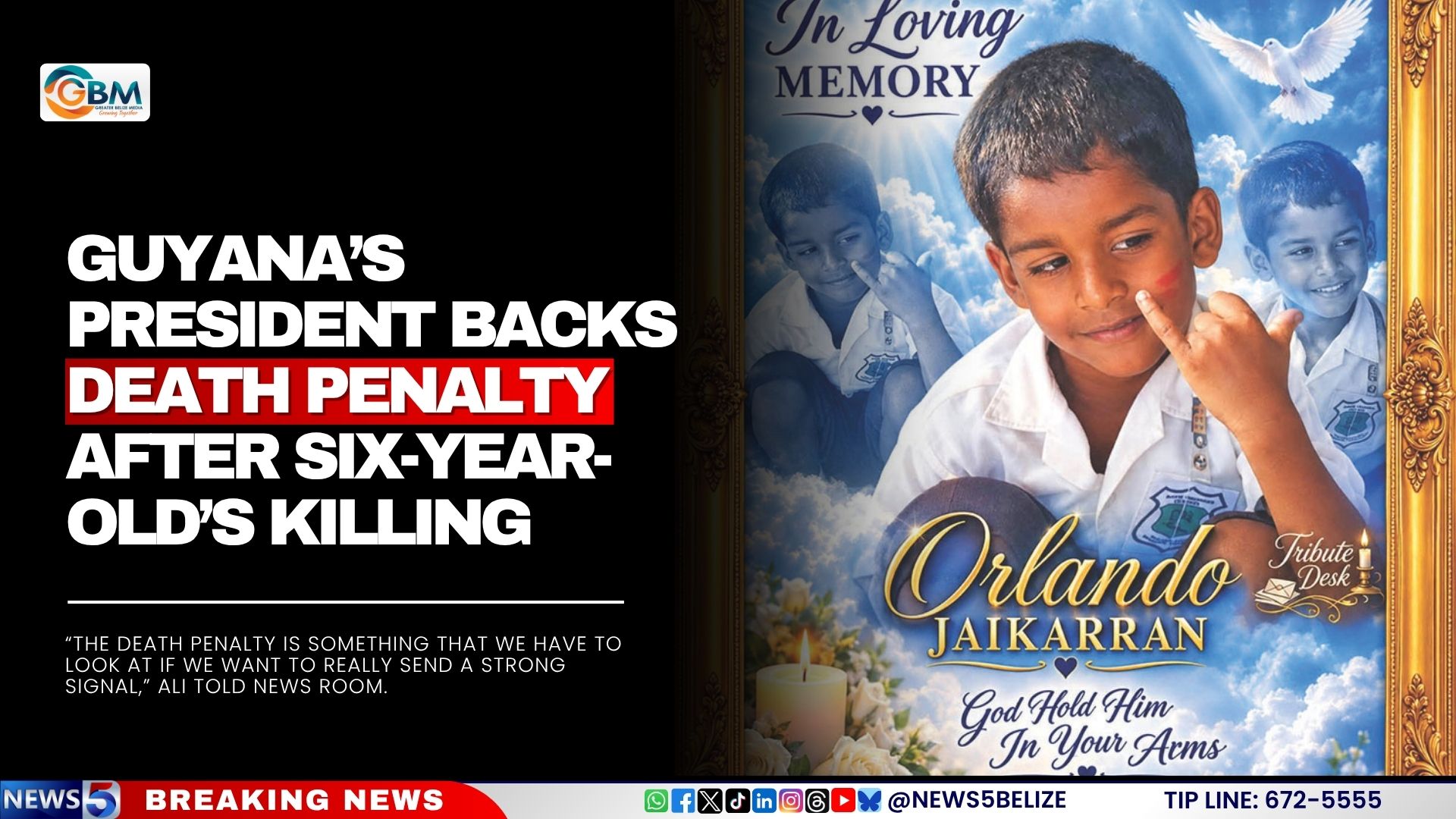 Guyana’s President Backs Death Penalty After Six-Year-Old’s Killing