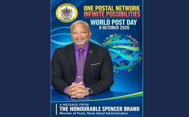 Honourable Spencer Brand Minister Responsible for Posts in the Nevis Island Administration World Post Day 2026 Address